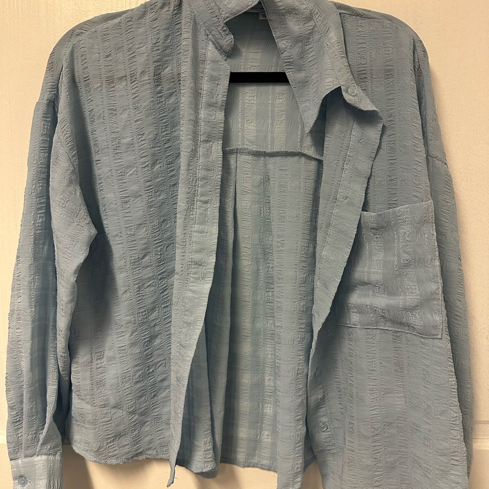 AND NOW THIS Women's Textured Button-Front Shirt